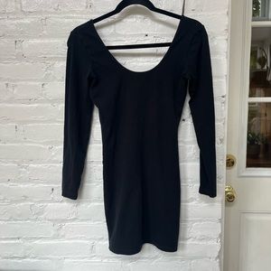 *Fits XS-S-M* American Apparel Double U Neck LS bodycon mini dress Y2K